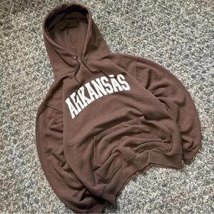 Vintage O0s Russell Athletic Style Brown Hoodie